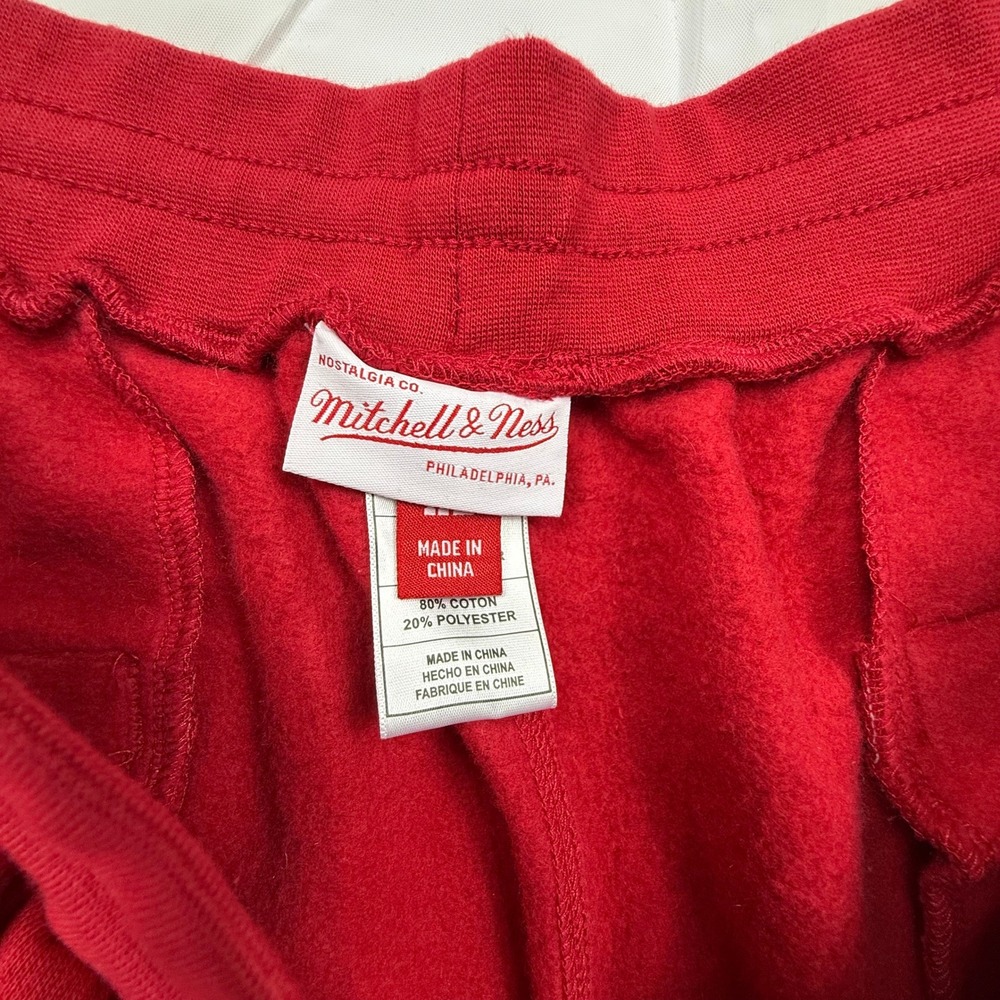 Mitchell & Ness Mens XL Red Fleece Jogger Sweatpants Nostalgia Co Athletic Pants - Picture 4 of 9
